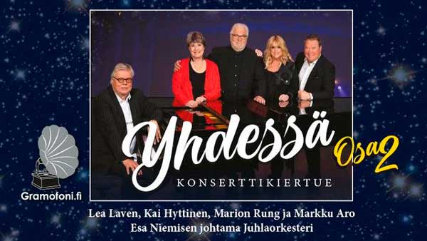 Lea Lavenin, Kai Hyttisen, Marion Rungin ja Markku Aron Yhdessä-konserttisalikiertueelle jatkoa suuren kysynnän vuoksi